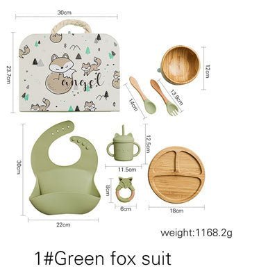 7-Pcs Wooden Feeding Tableware Set for Kids eco set - 1